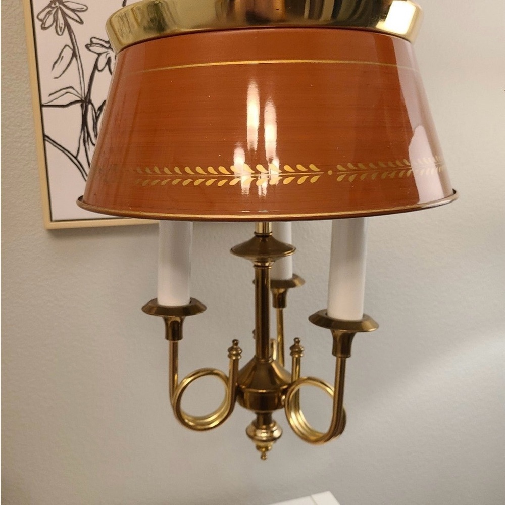 Vintage French Style Brass Bouillotte Hanging Lamp